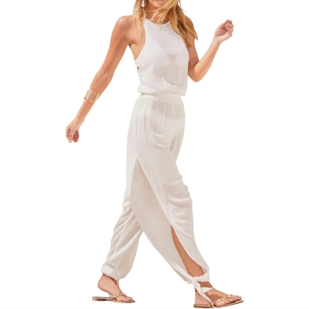 Strappy‎ Back Jumpsuit White Sz XL